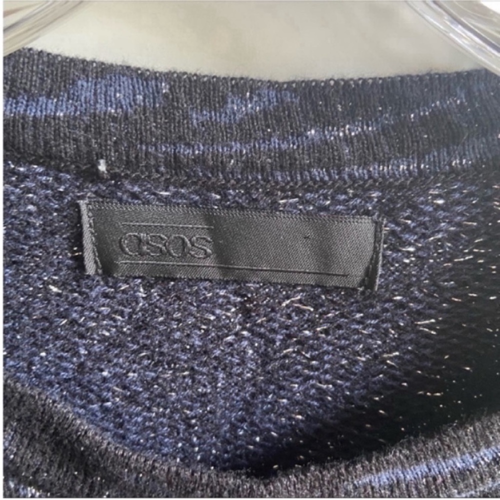 ASOS sweater black zebra print metallic yarn - Picture 4 of 7